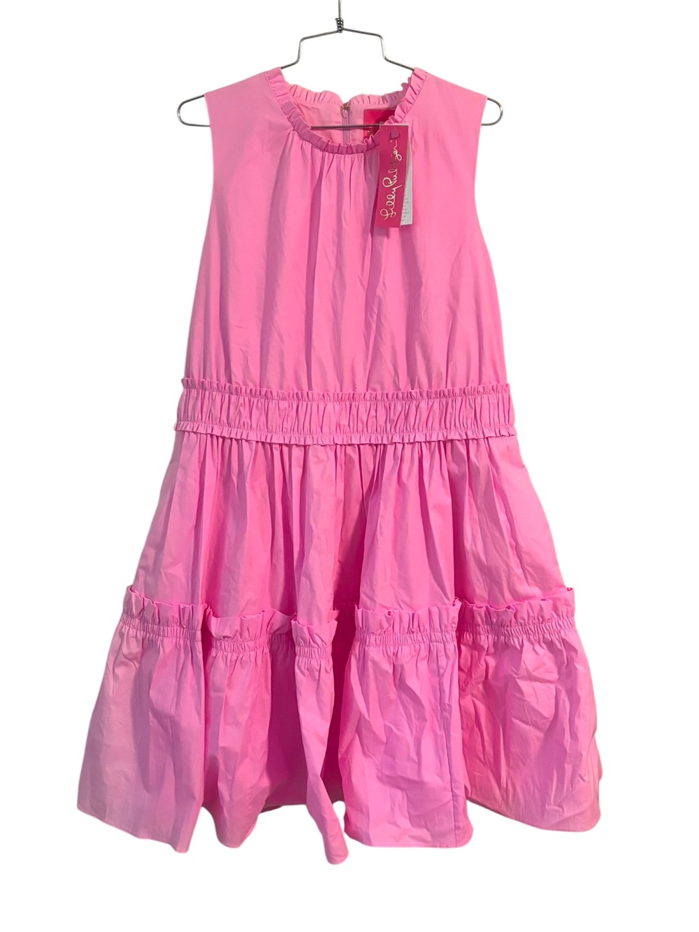 NWT Lilly Pulitzer Pink Elina Tiered Ruffle Stretch Dress Lilac Rose Size 16